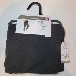 Time and Tru Women's Maternity Ankle Length Leggings Black Size XXL (20) New